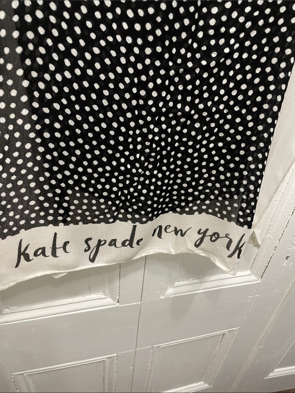 kate spade Black & White Polka Dot Oblong Scarf